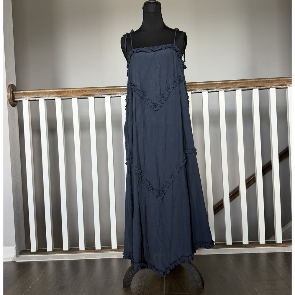 Wishlist Tiered Ruffle Asymmetric Hem Maxi Dress Small Medium Boho Festival
